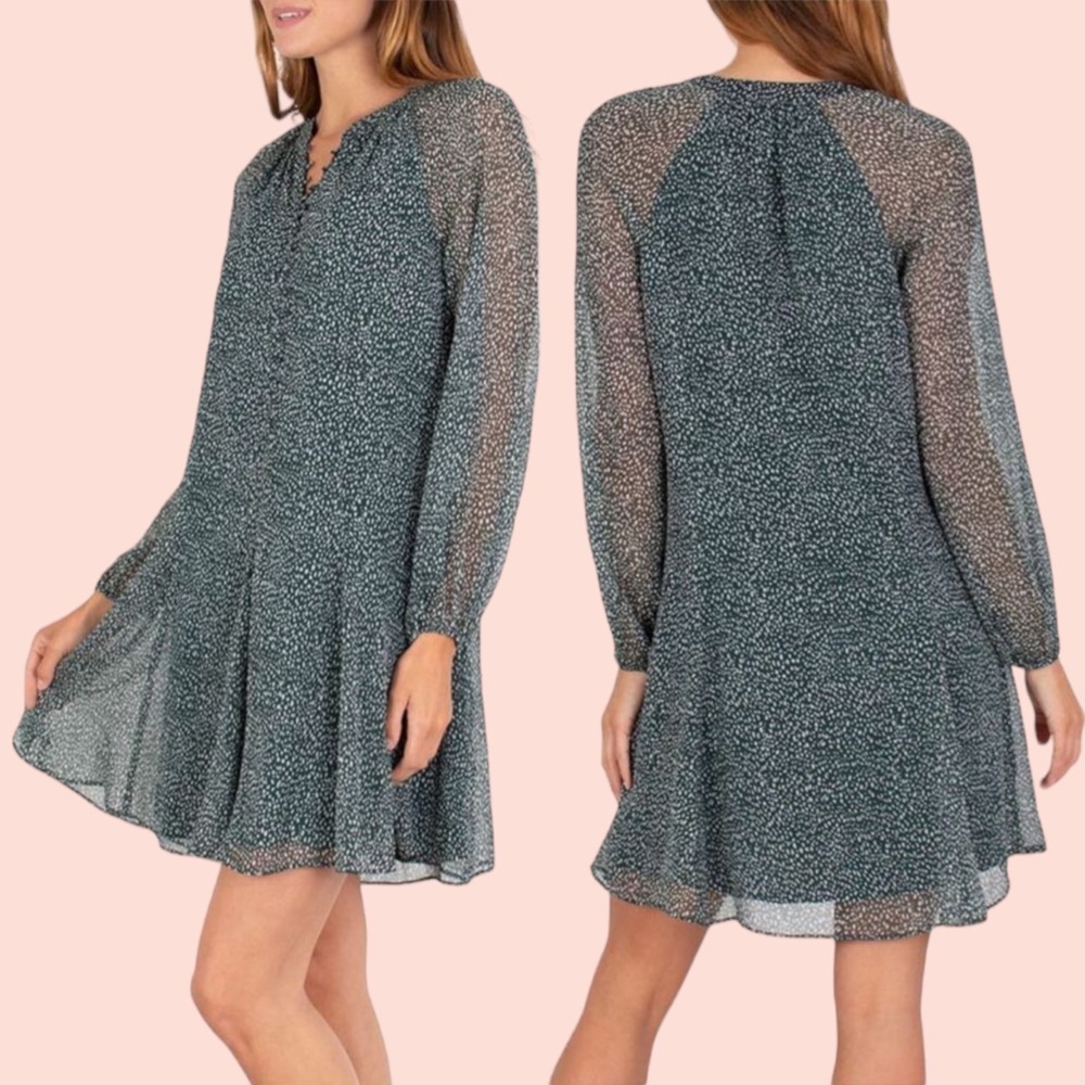 NWOT Joie Women's Limited Edition Ladies Balloon Sleeve Dress Green Medium